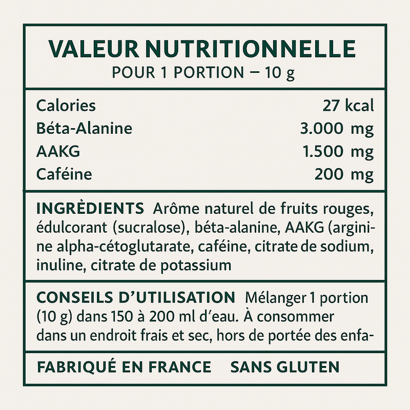 Pré-Workout – Saveur Fruits Rouges