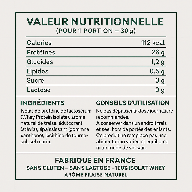 Whey Isolat – Saveur Fraise