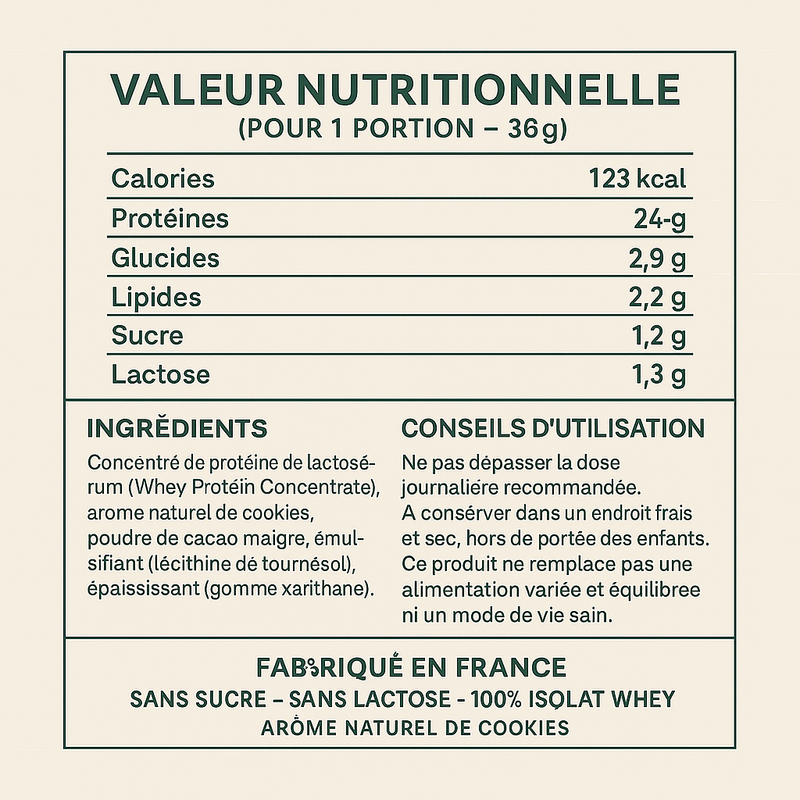 Whey Concentré – Saveur Cookies
