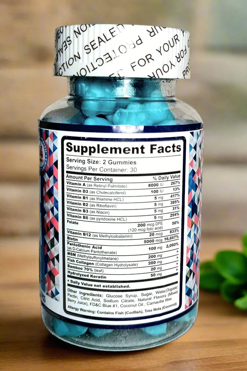 GUMMIES BEAUTÉ 3-en-1 – BIOTINE + COLLAGÈNE + KÉRATINE