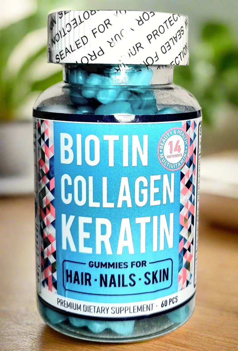GUMMIES BEAUTÉ 3-en-1 – BIOTINE + COLLAGÈNE + KÉRATINE