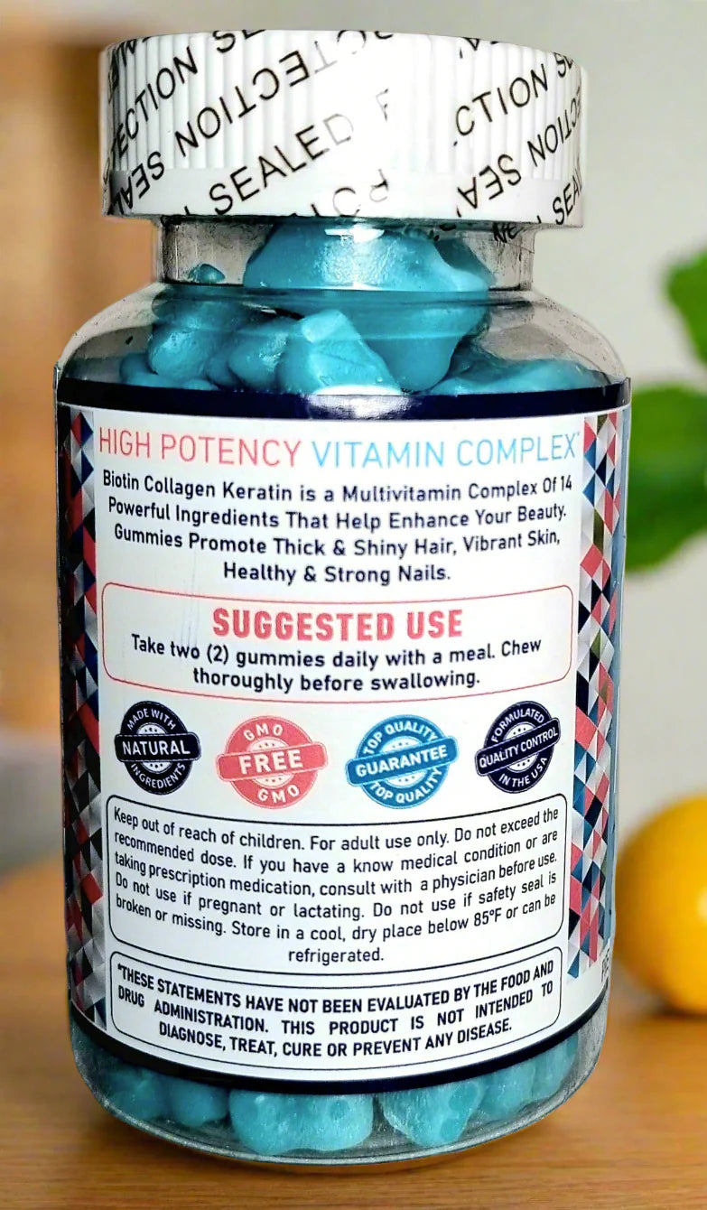 GUMMIES BEAUTÉ 3-en-1 – BIOTINE + COLLAGÈNE + KÉRATINE